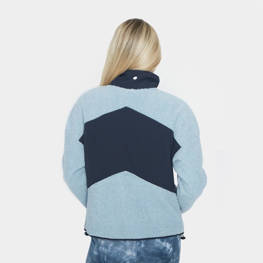 Women Senita Athletics Outerwear | Activity Fleece-Steel Blue/Navy