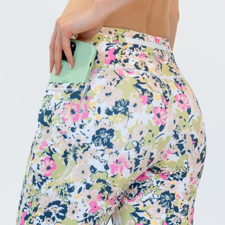 Women Senita Athletics Capris | Lux 7/8 Capris-Garden Flowers