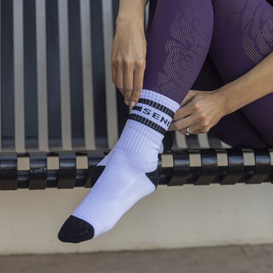 Women Senita Athletics | Senita Crew Socks-White/Black