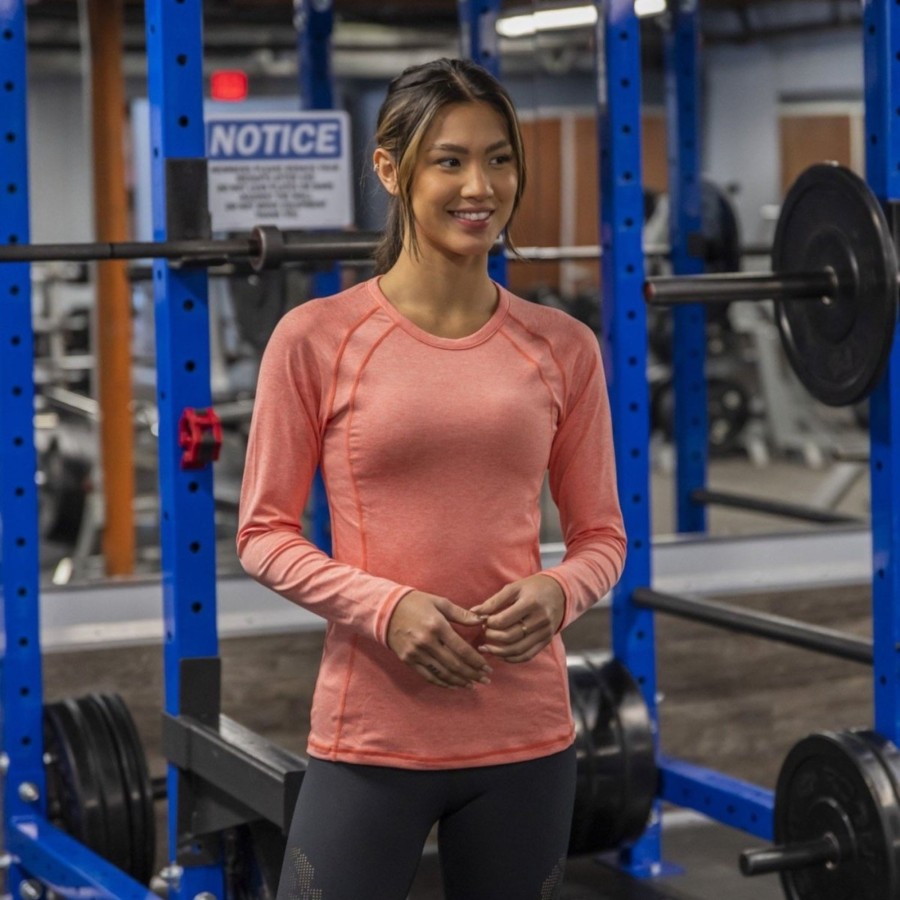 Women Senita Athletics Long Sleeves | Ambition Long Sleeve-Heathered Coral