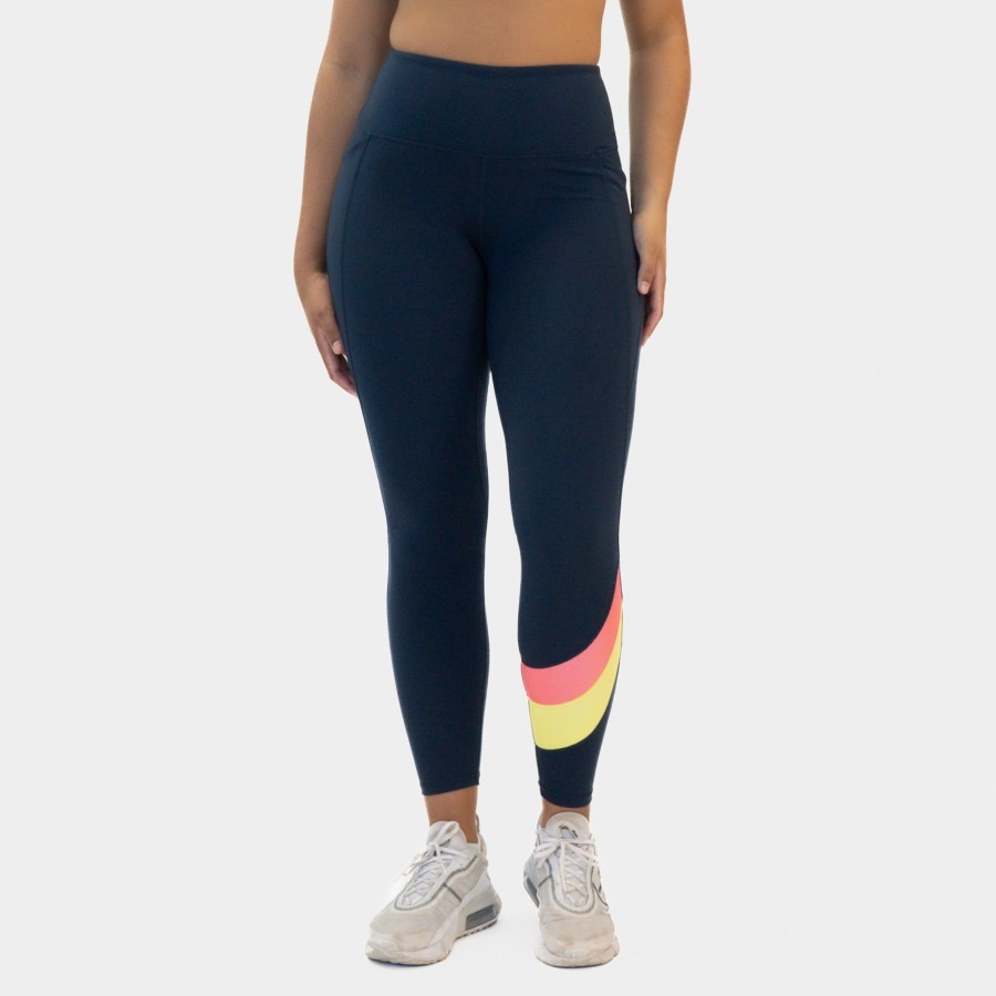 Women Senita Athletics Leggings | New Wave Leggings-Highlighter/Bloom Pink