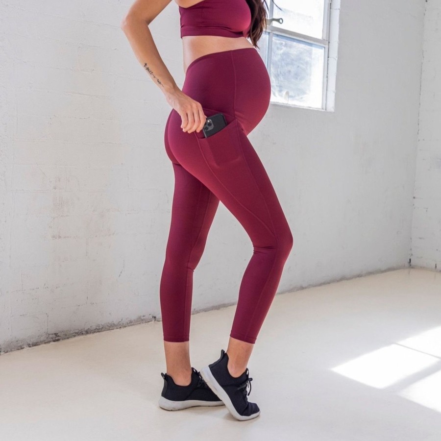 Women Senita Athletics | Lux Mamacita Maternity Capris - Mulberry