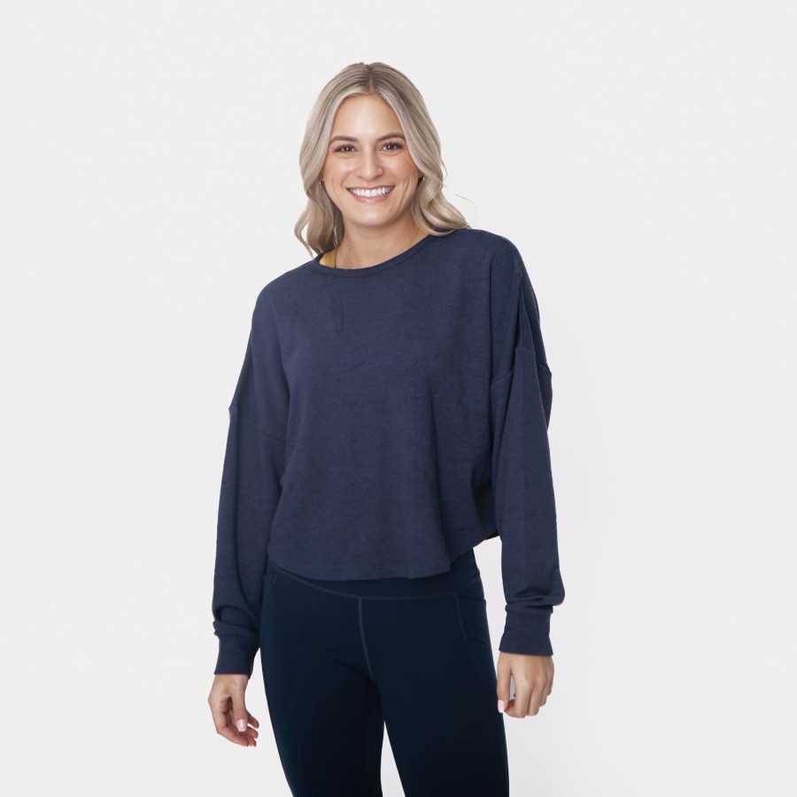 Women Senita Athletics Outerwear | Exhale Long Sleeve-Navy