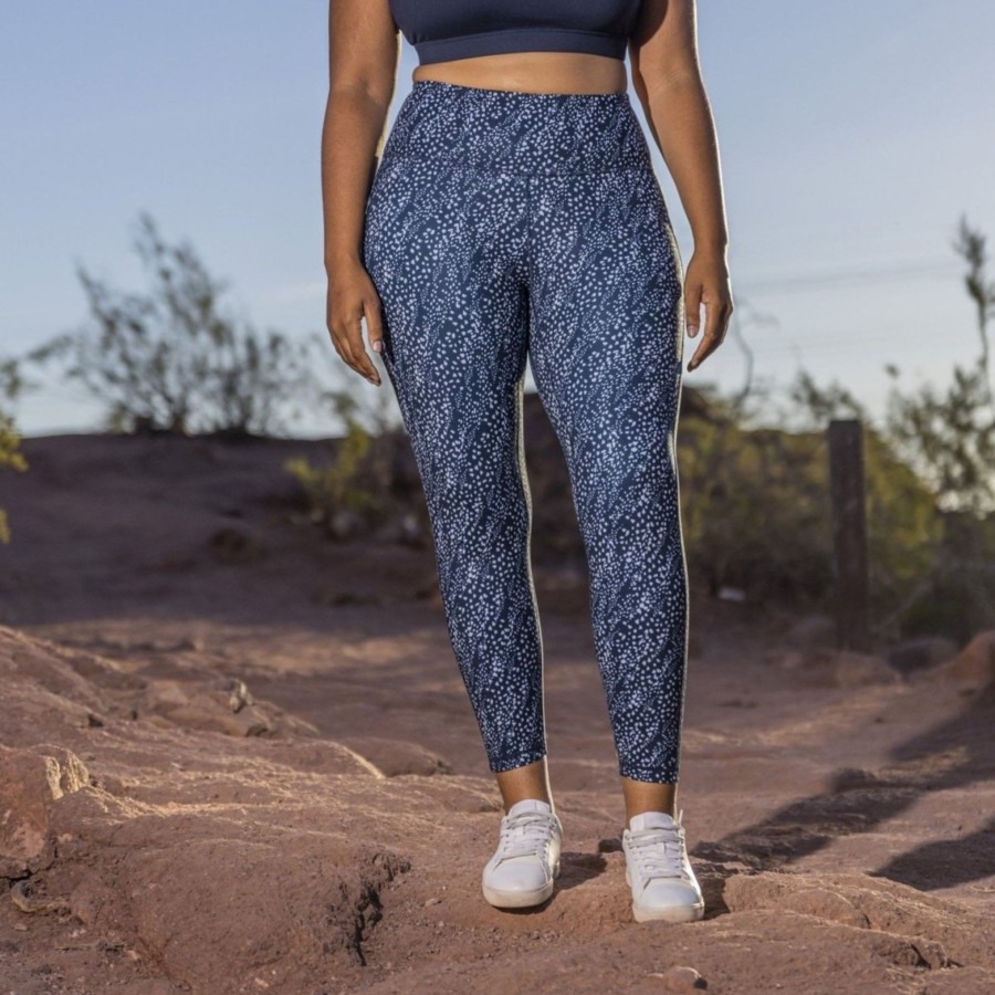 Women Senita Athletics Leggings | Skin High Waisted Vinyasa 7/8-Navy Impressions