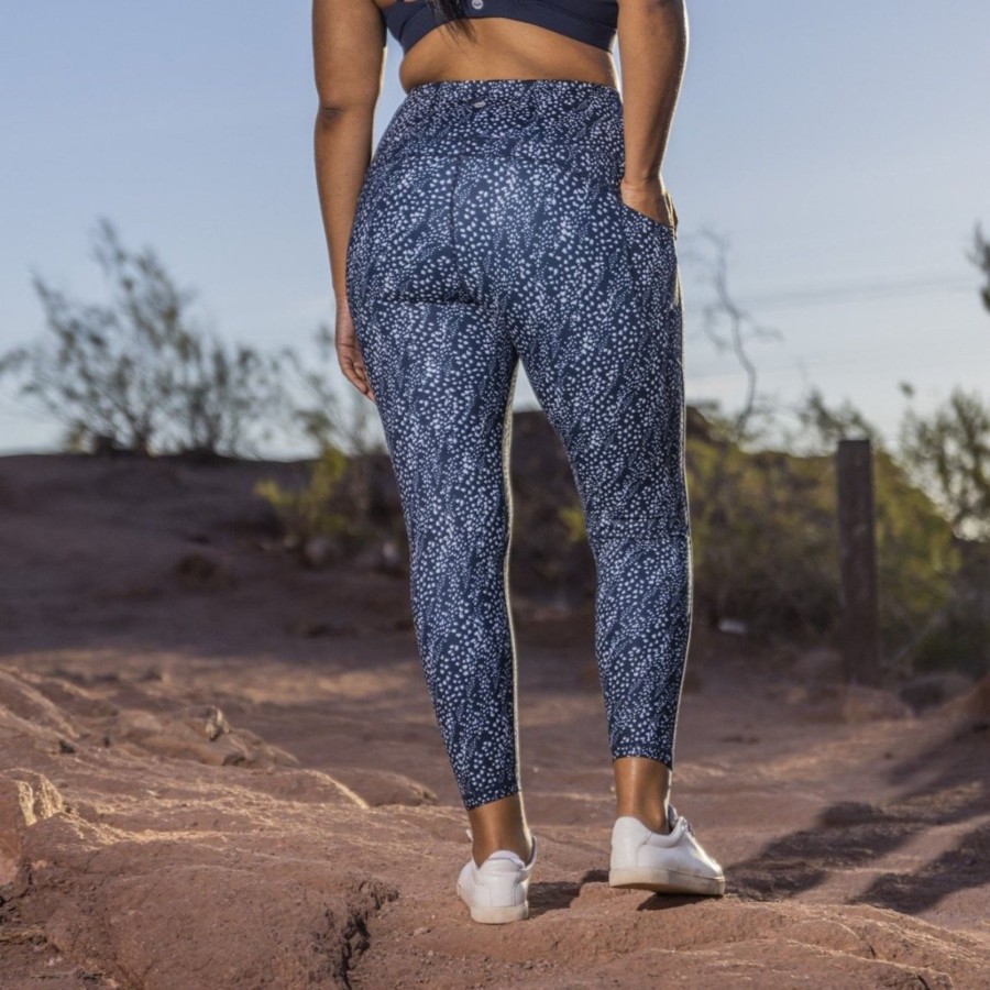 Women Senita Athletics Leggings | Skin High Waisted Vinyasa 7/8-Navy Impressions