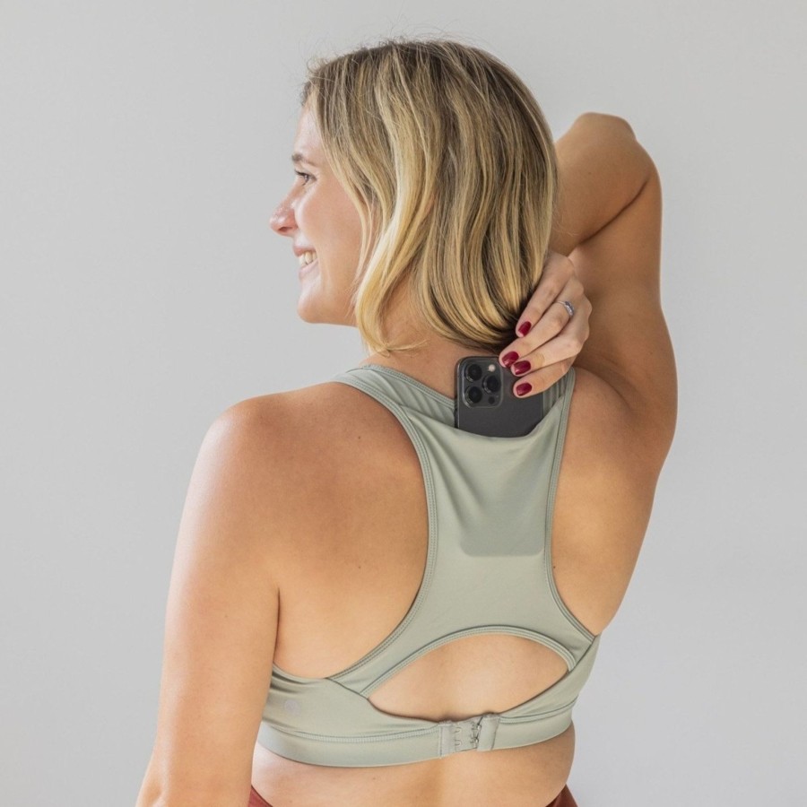 Women Senita Athletics | Go With The Flow Nursing Sports Bra - Sage