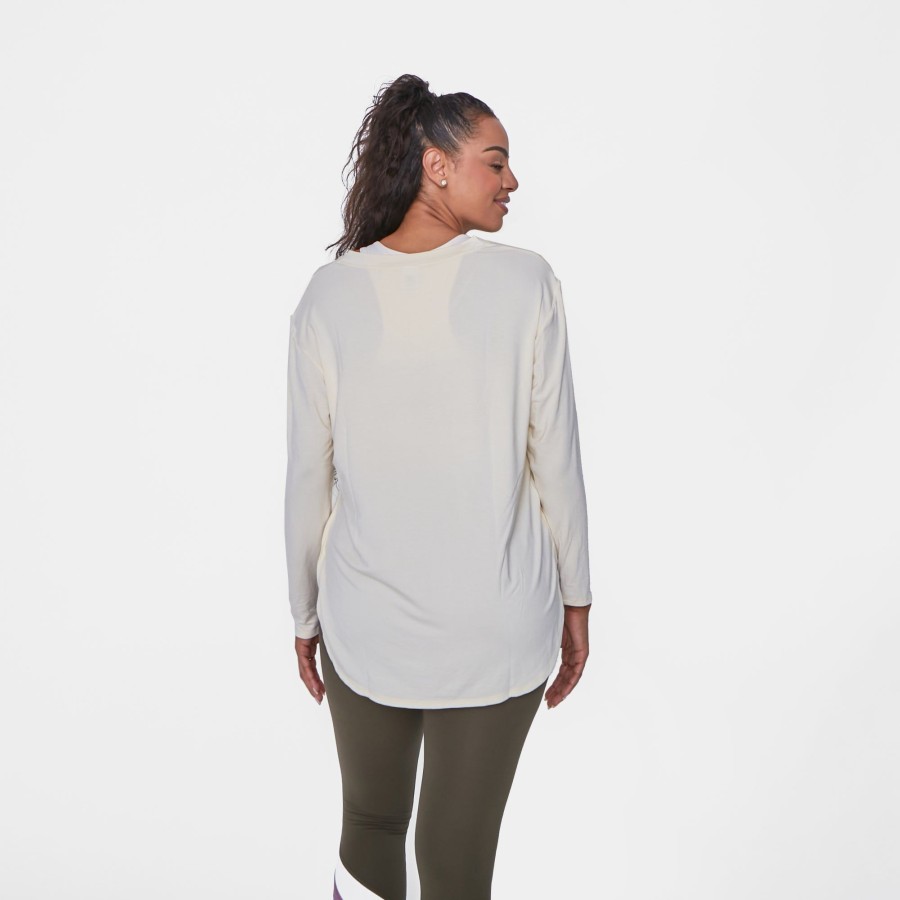 Women Senita Athletics Long Sleeves | Boyfriend Long Sleeve-Jet Stream