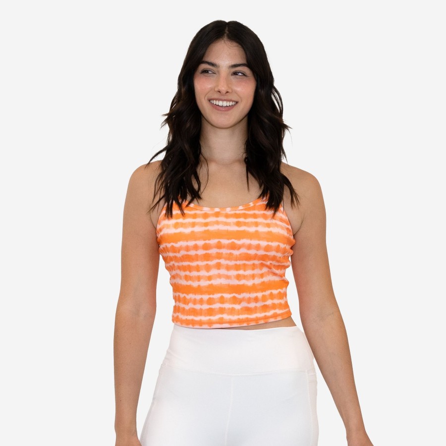 Women Senita Athletics Tees & Tanks | Lux Ava Crop Top-Tropical Twist Mango