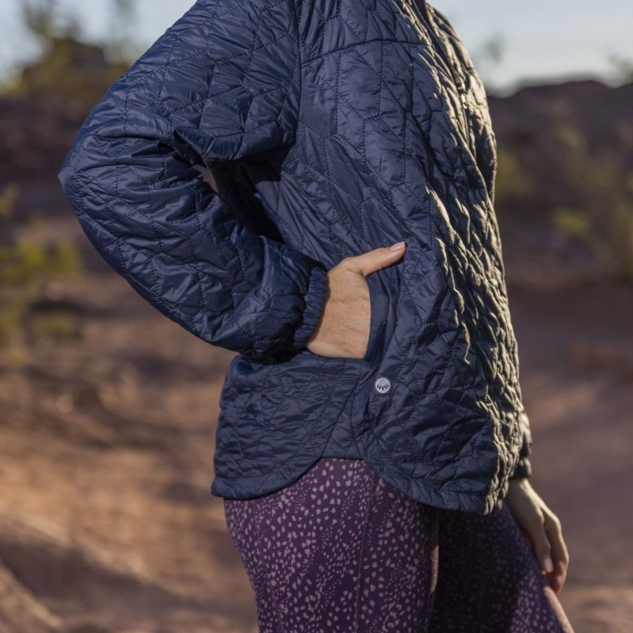 Women Senita Athletics Outerwear | Hiking Pullover-Navy