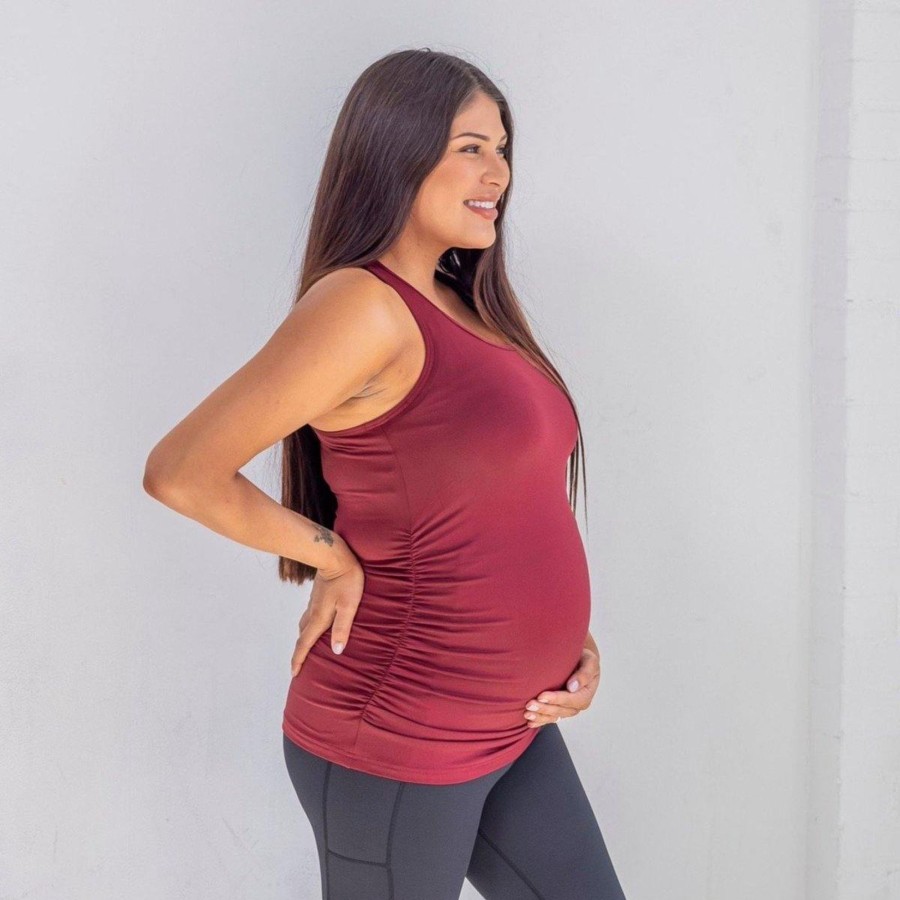 Women Senita Athletics | Bumpin' Maternity Tank - Mulberry