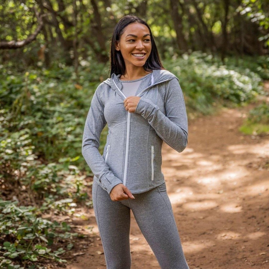 Women Senita Athletics Outerwear | Sculpt Jacket-Heathered Gray