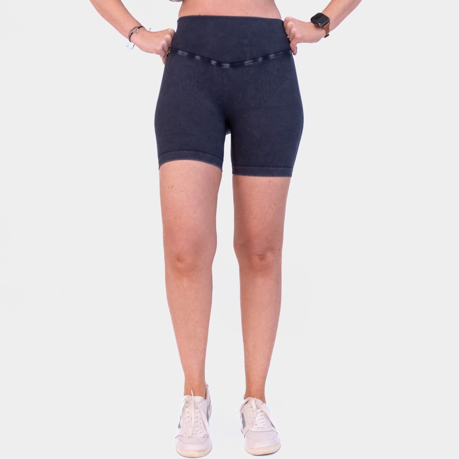 Women Senita Athletics Shorts & Skorts | Ribbed Seamless Shorts-Snow Wash Graphite