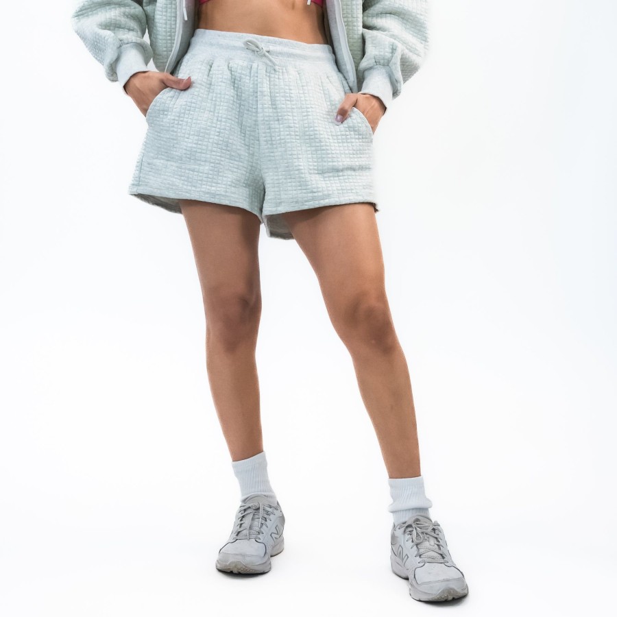 Women Senita Athletics Shorts & Skorts | Waffle Time Out Shorts-Light Heathered Gray