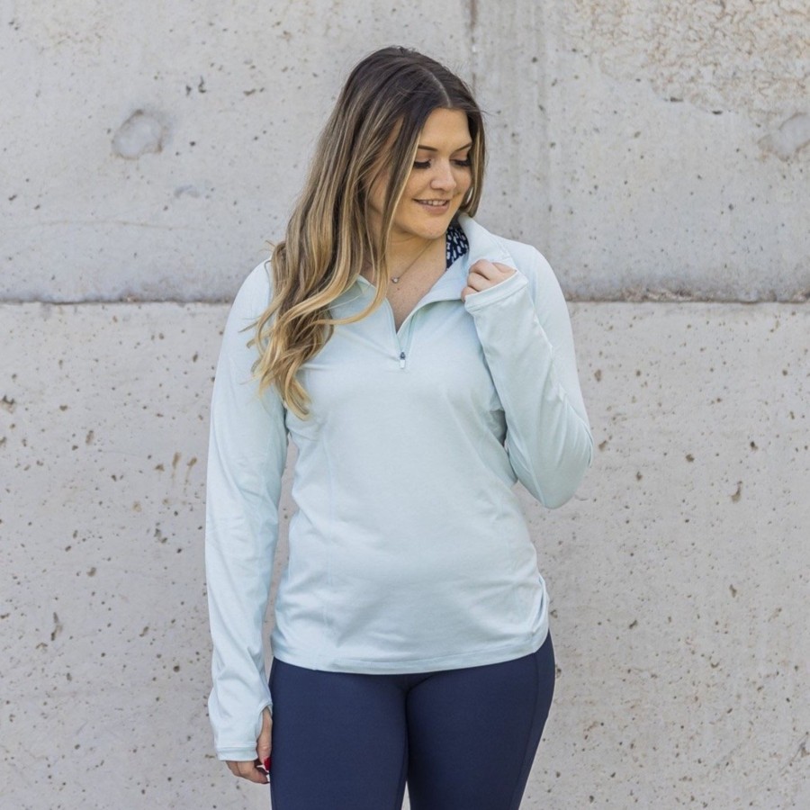 Women Senita Athletics Outerwear | Dynamic Pullover-Powder Blue