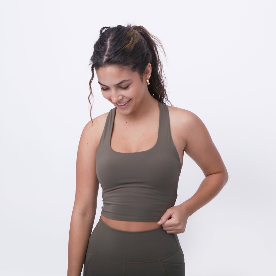 Women Senita Athletics Tees & Tanks | Harmony Crop Top-Pine Green