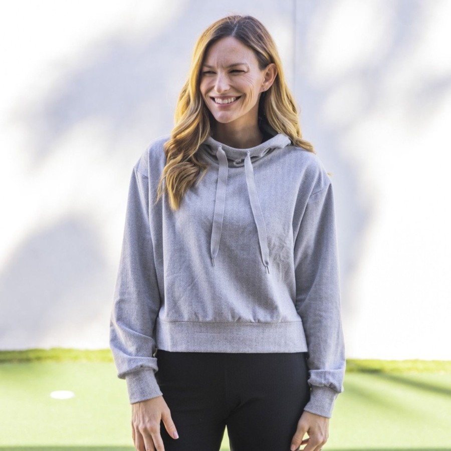 Women Senita Athletics Outerwear | Premium Hoodie-Cozy Gray