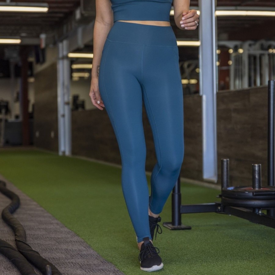 Women Senita Athletics Leggings | Ribbed Shakti Leggings-Pacific