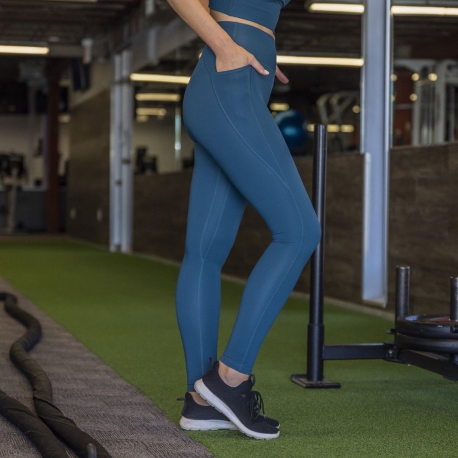 Women Senita Athletics Leggings | Ribbed Shakti Leggings-Pacific