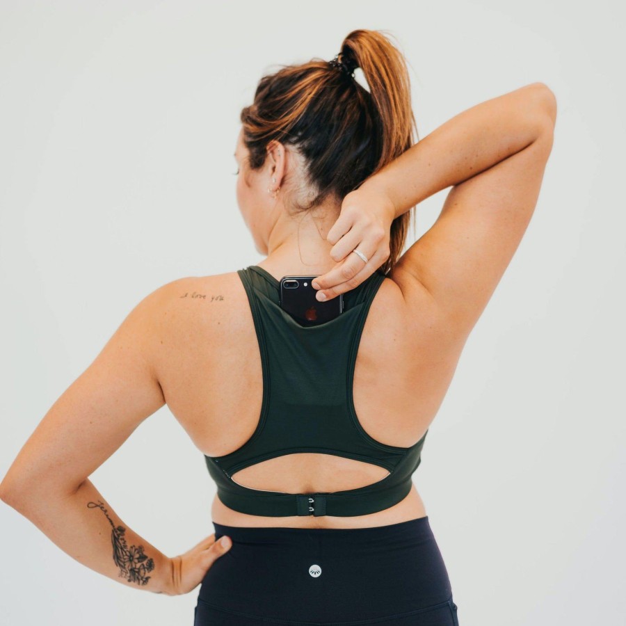 Women Senita Athletics | Go With The Flow Nursing Sports Bra - Evergreen