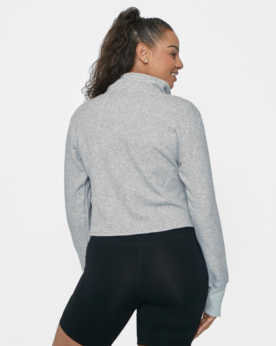 Women Senita Athletics Outerwear | Hailey Cropped Half Zip-Gray