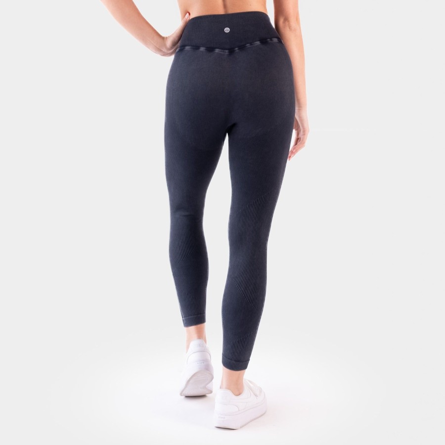 Women Senita Athletics Leggings | Ribbed Seamless Leggings-Snow Wash Graphite