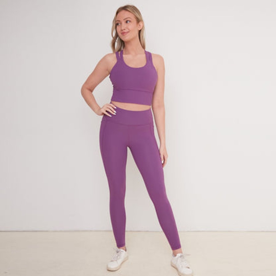 Women Senita Athletics Leggings | Ribbed Shakti Leggings-Berry