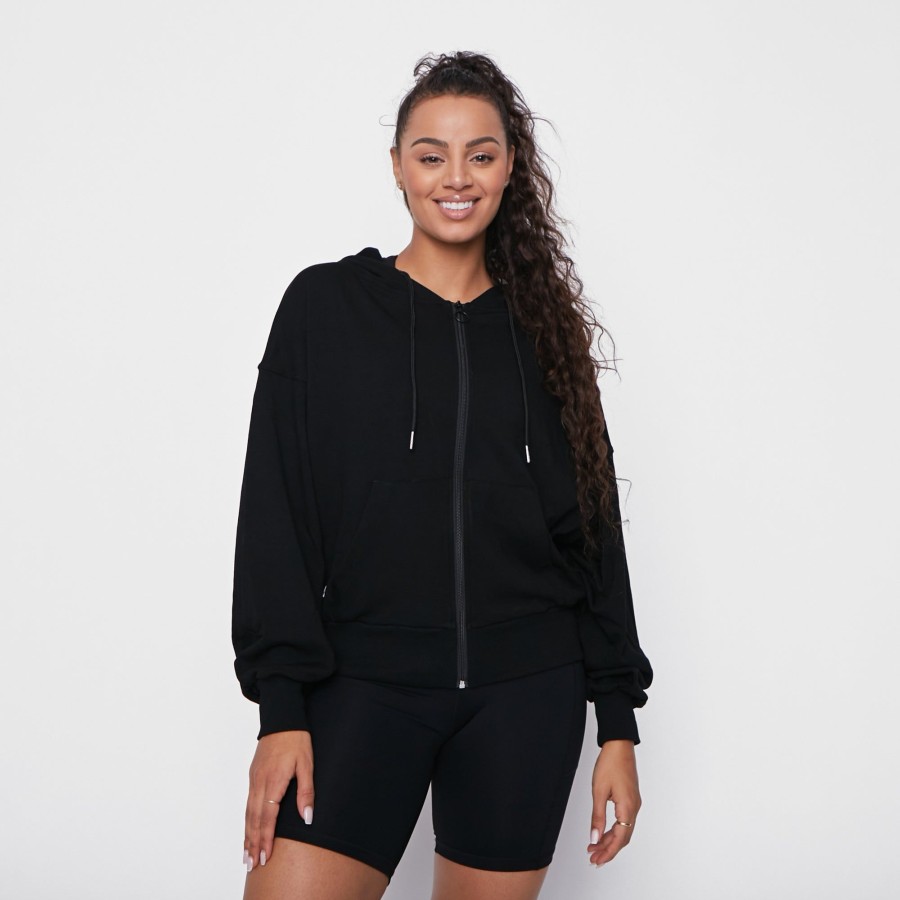 Women Senita Athletics Outerwear | Gabi Zip Up-Black