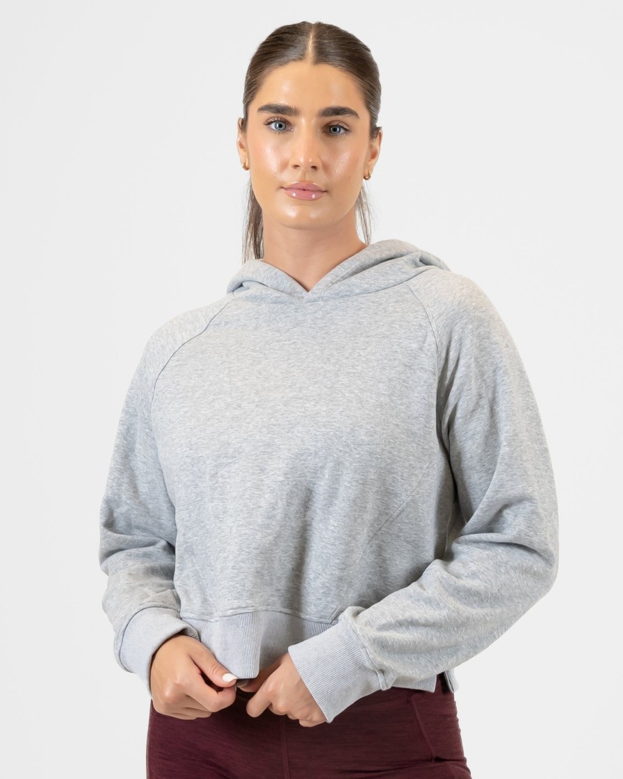 Women Senita Athletics Outerwear | Classic Cropped Hoodie-Heathered Gray