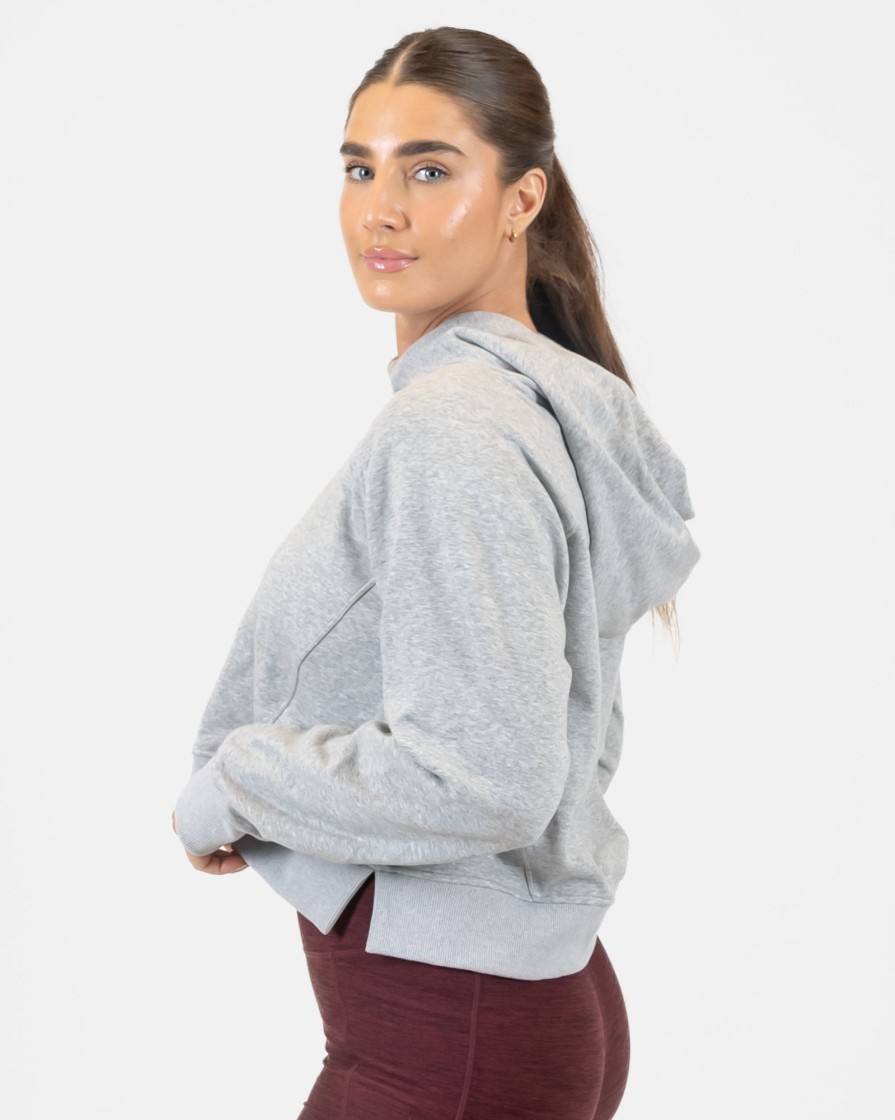 Women Senita Athletics Outerwear | Classic Cropped Hoodie-Heathered Gray