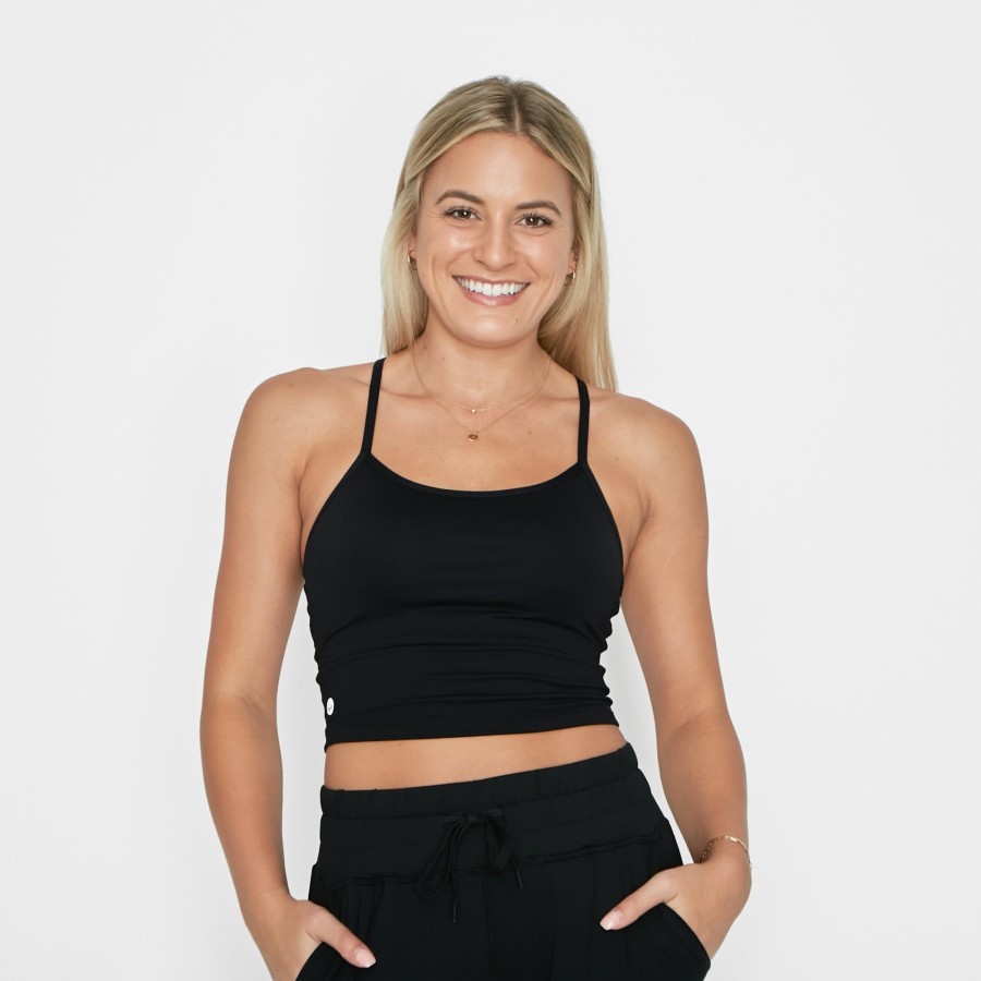 Women Senita Athletics Tees & Tanks | Sculpt Ava Crop Top-Black