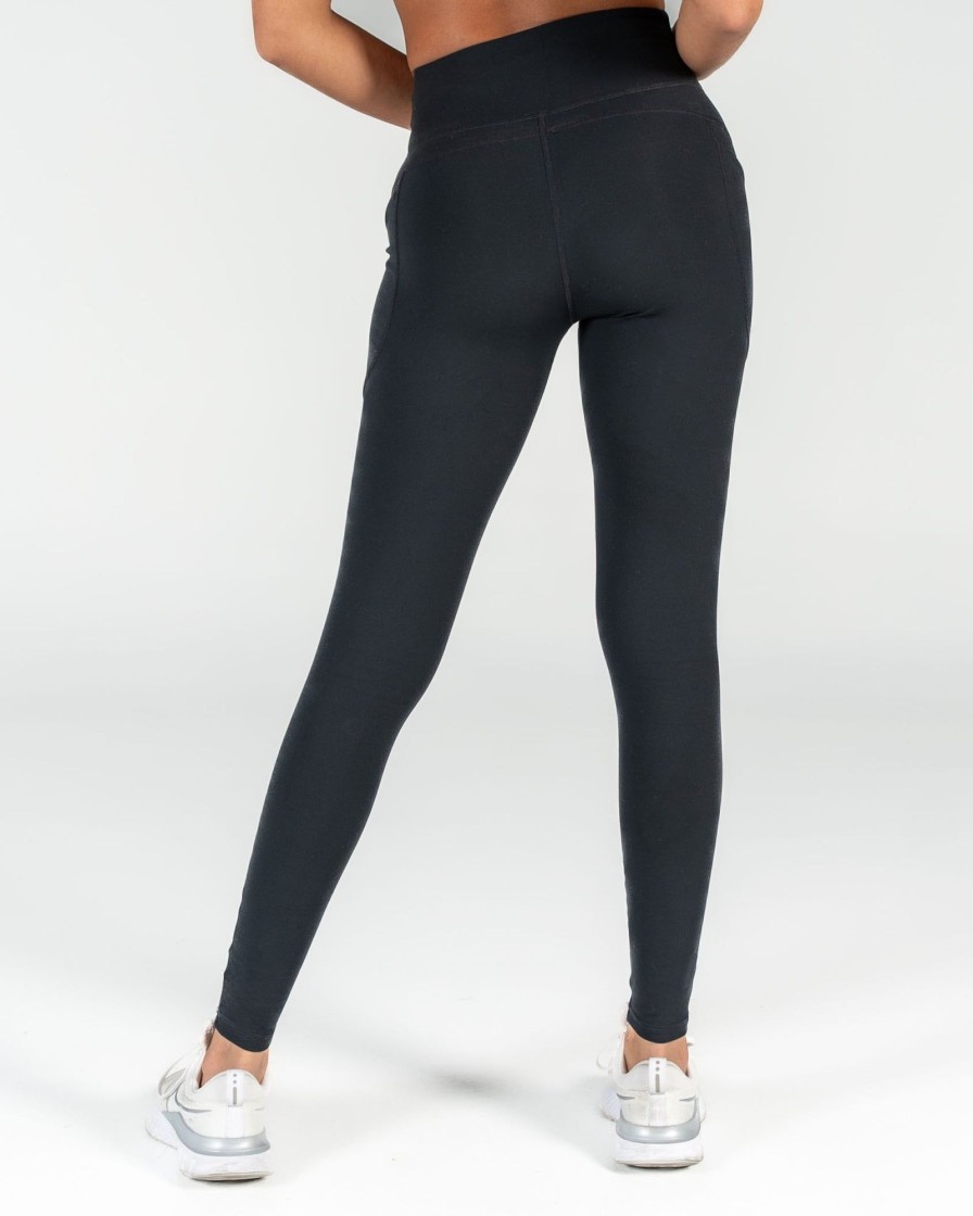 Women Senita Athletics Leggings | Skin Wrap Front Leggings-Black