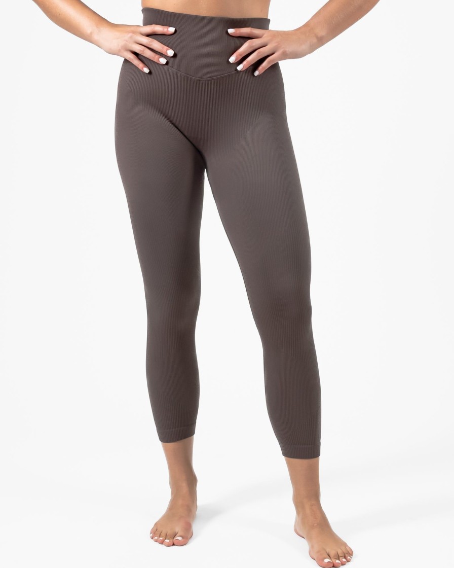 Women Senita Athletics Leggings | Ribbed Seamless Leggings-Espresso