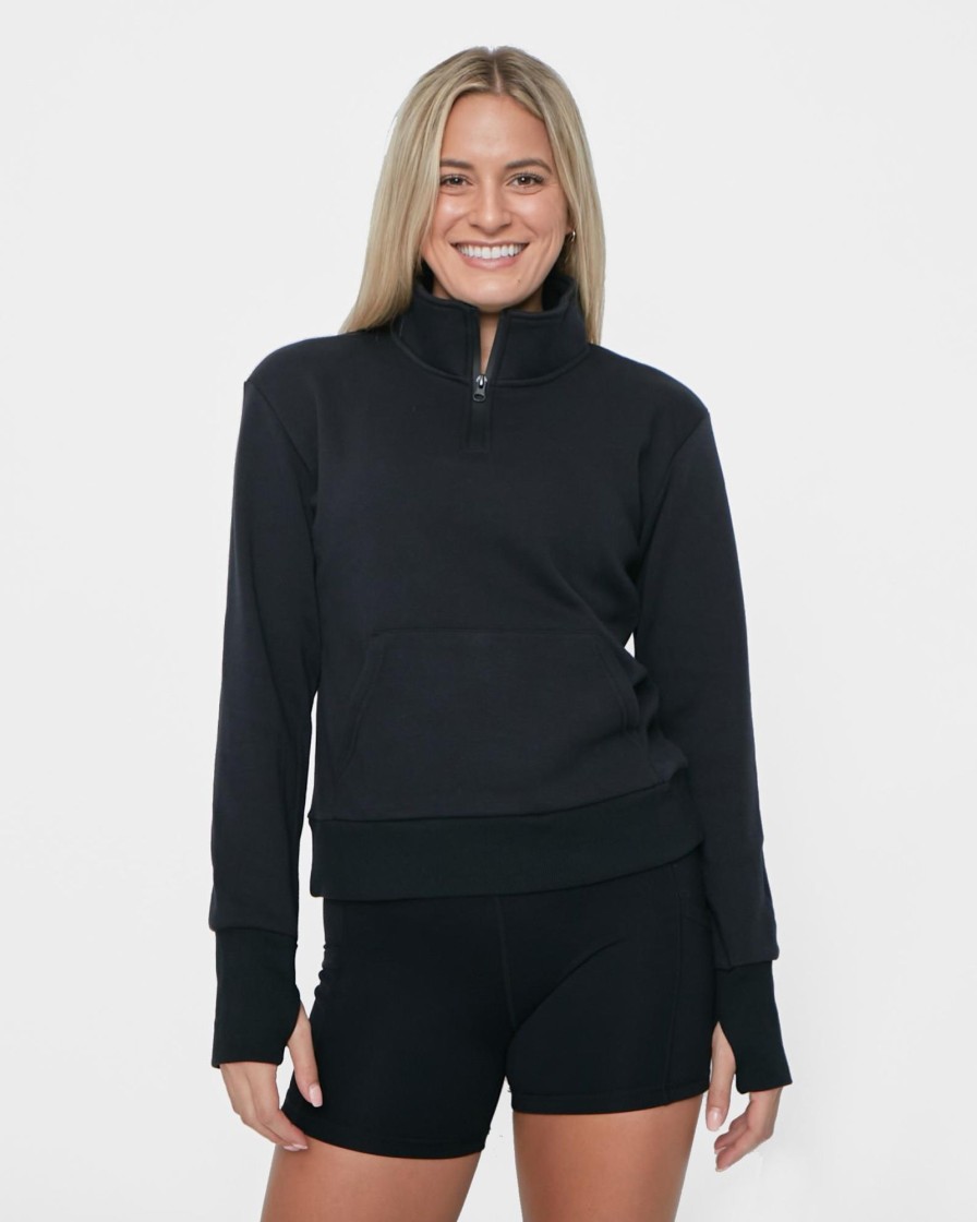 Women Senita Athletics Outerwear | Hailey Classic Half Zip-Black