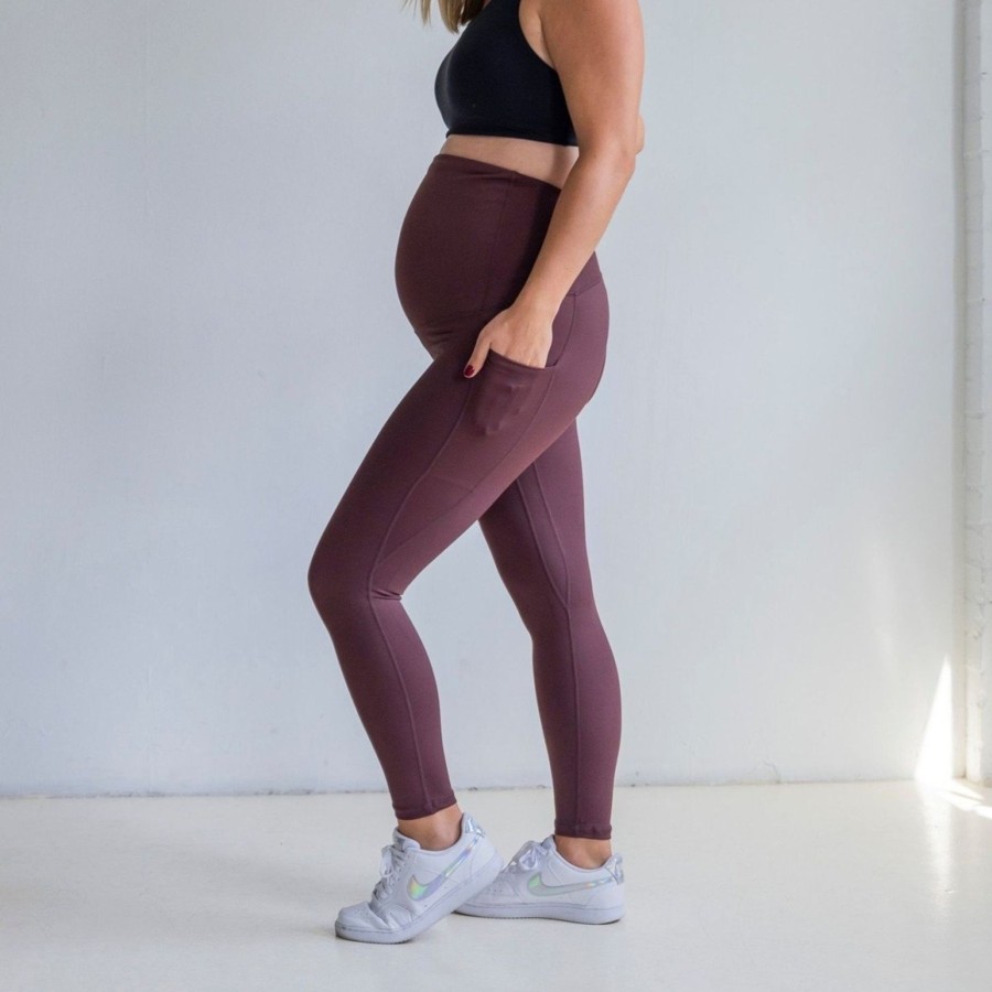 Women Senita Athletics | Lux Maternity Pants - Fossil