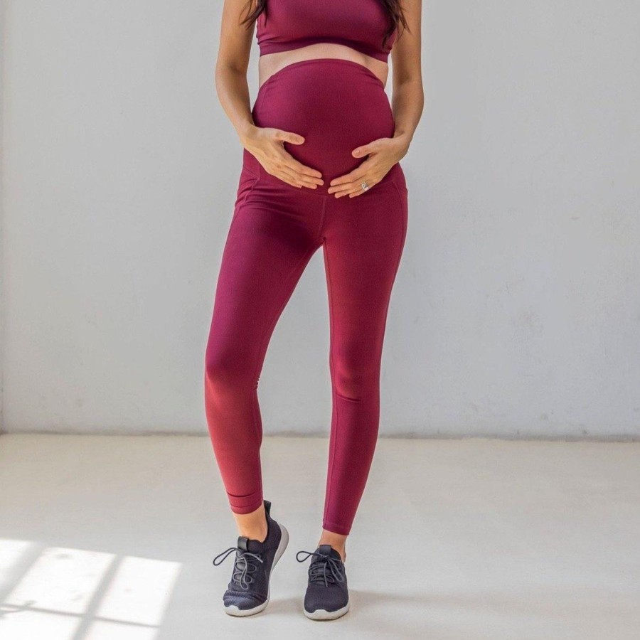 Women Senita Athletics | Lux Maternity Pants - Mulberry