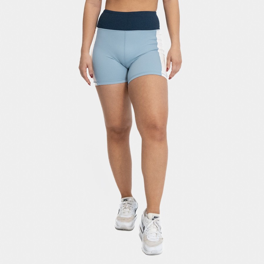 Women Senita Athletics Shorts & Skorts | Lux Baseline Shorts (5 In. Inseam)-Navy/Jet Stream/Steel Blue