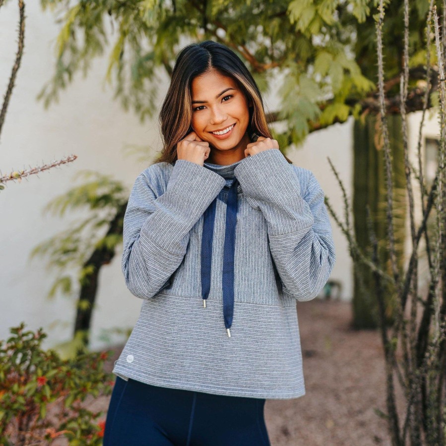 Women Senita Athletics Outerwear | Going Places Pullover-Navy