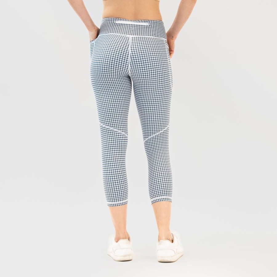 Women Senita Athletics Capris | Lux 7/8 Capris-Light Navy Houndstooth