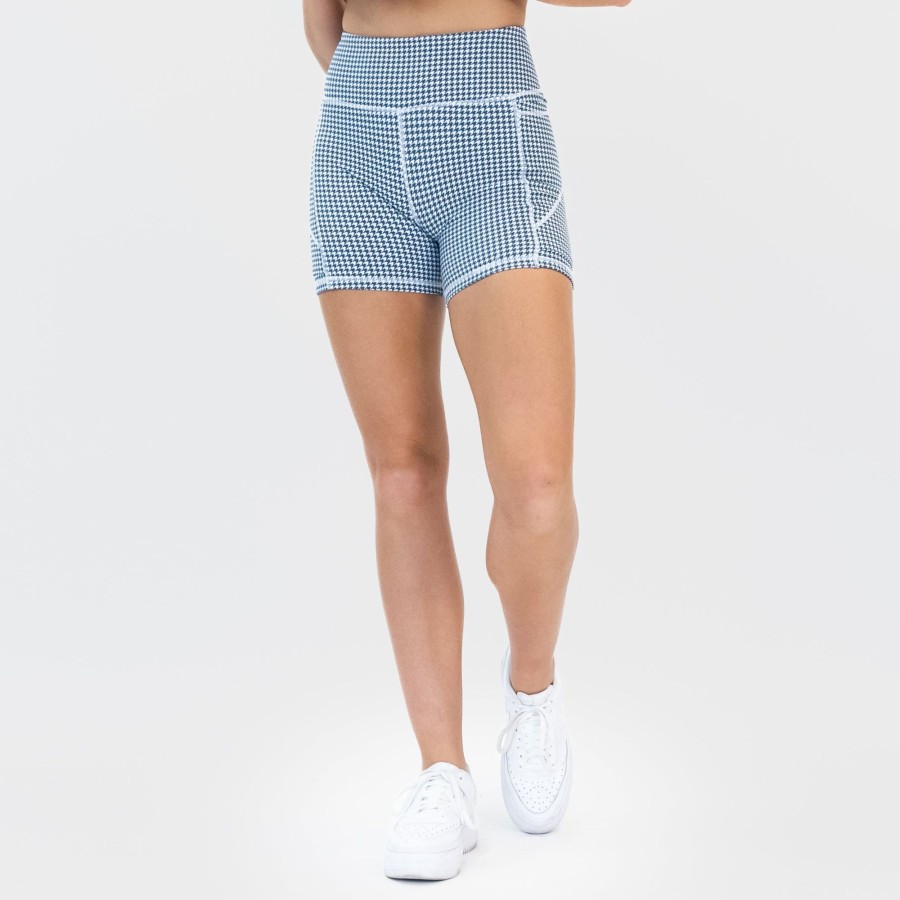 Women Senita Athletics Shorts & Skorts | Lux Baseline Shorts (5 In. Inseam)-Light Navy Houndstooth