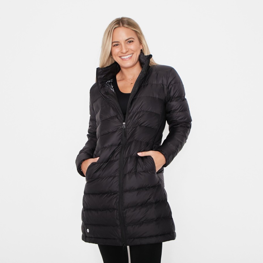 Women Senita Athletics Outerwear | Holland Puffer Long Coat-Black