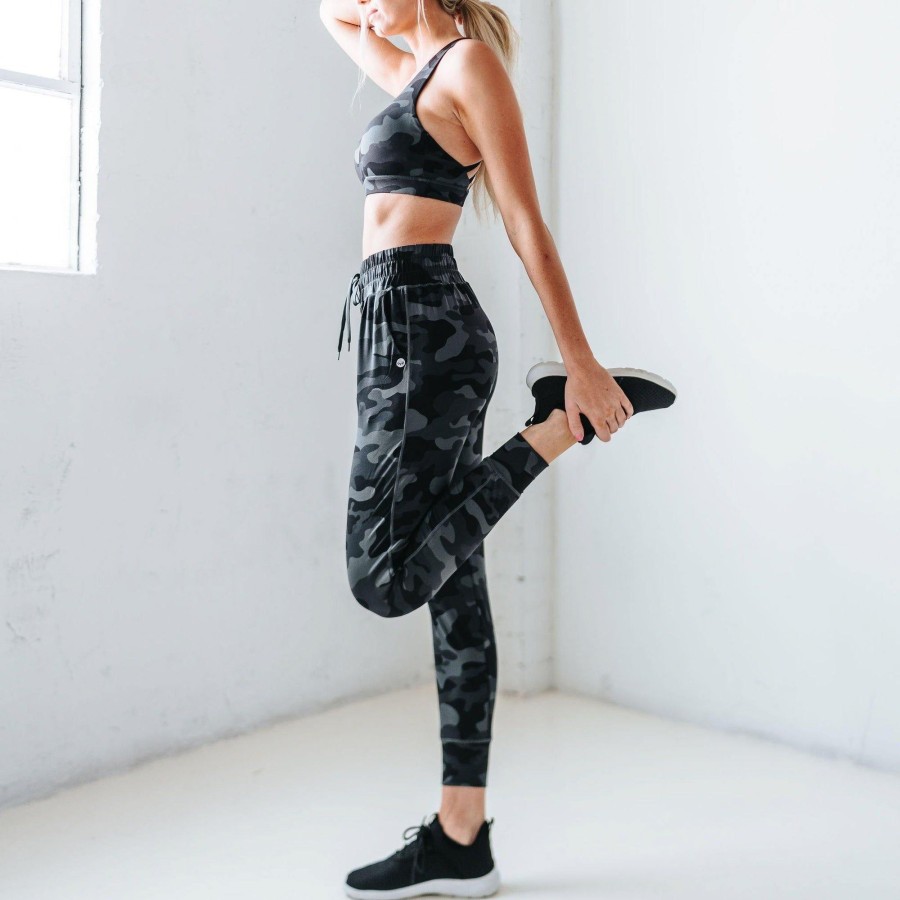 Women Senita Athletics Joggers | Weekend Joggers-Black Camo