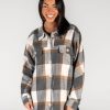 Women Senita Athletics Outerwear | Rin Shacket-Plaid