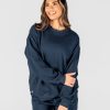 Women Senita Athletics Long Sleeves | The Classic Crew-Navy