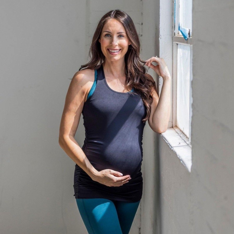 Women Senita Athletics | Bumpin' Maternity Tank - Black