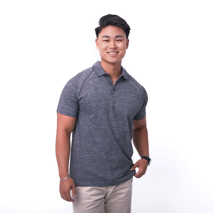 Men Senita Athletics | Interval Polo-Heathered Gray