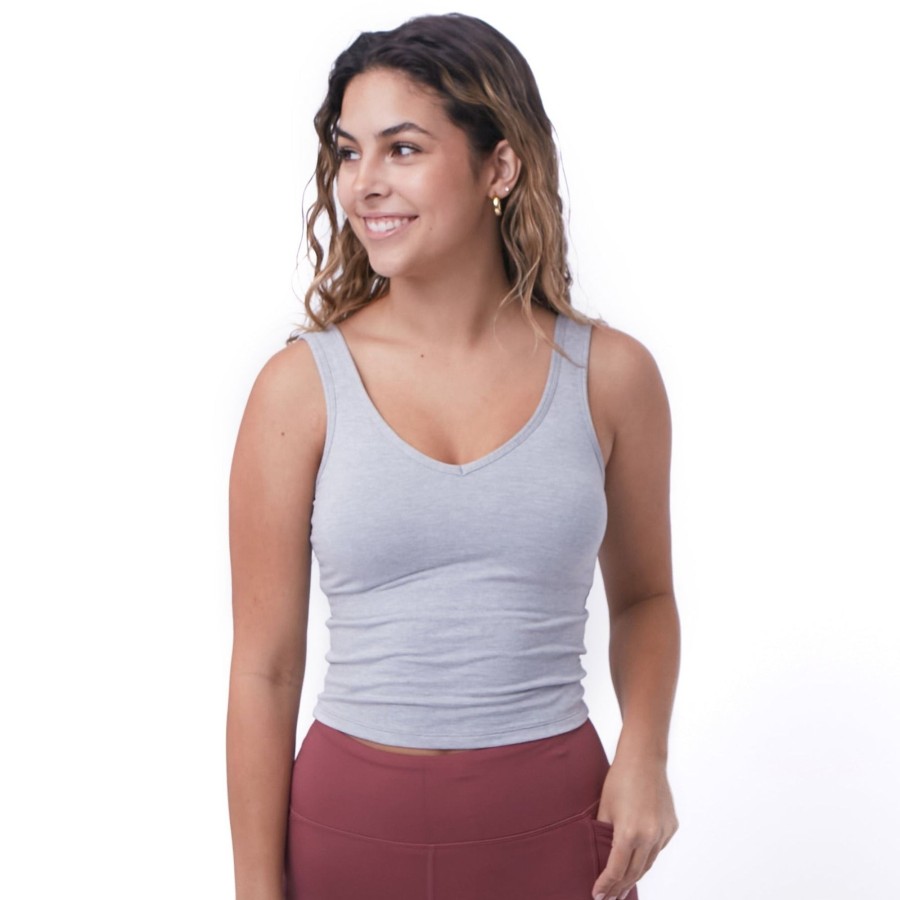 Women Senita Athletics Tees & Tanks | Dynamic Cropped Tank-Heathered Gray