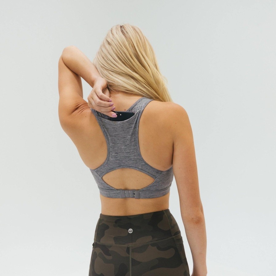 Women Senita Athletics | Go With The Flow Nursing Sports Bra - Heathered Gray