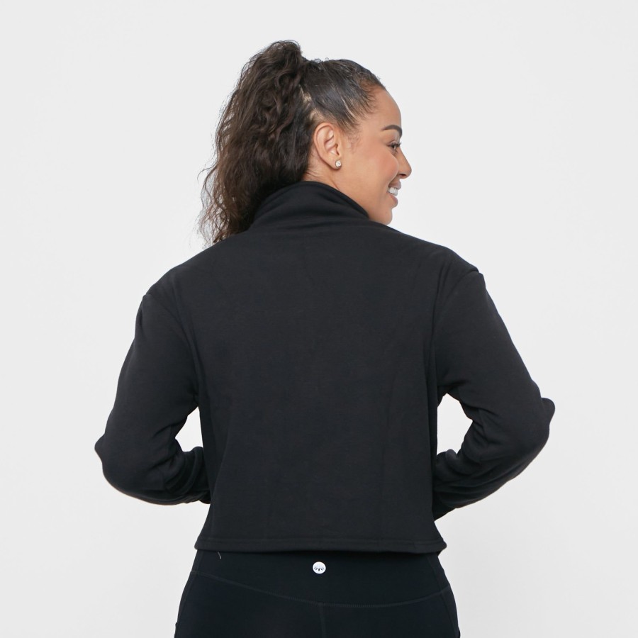 Women Senita Athletics Outerwear | Hailey Cropped Half Zip-Black