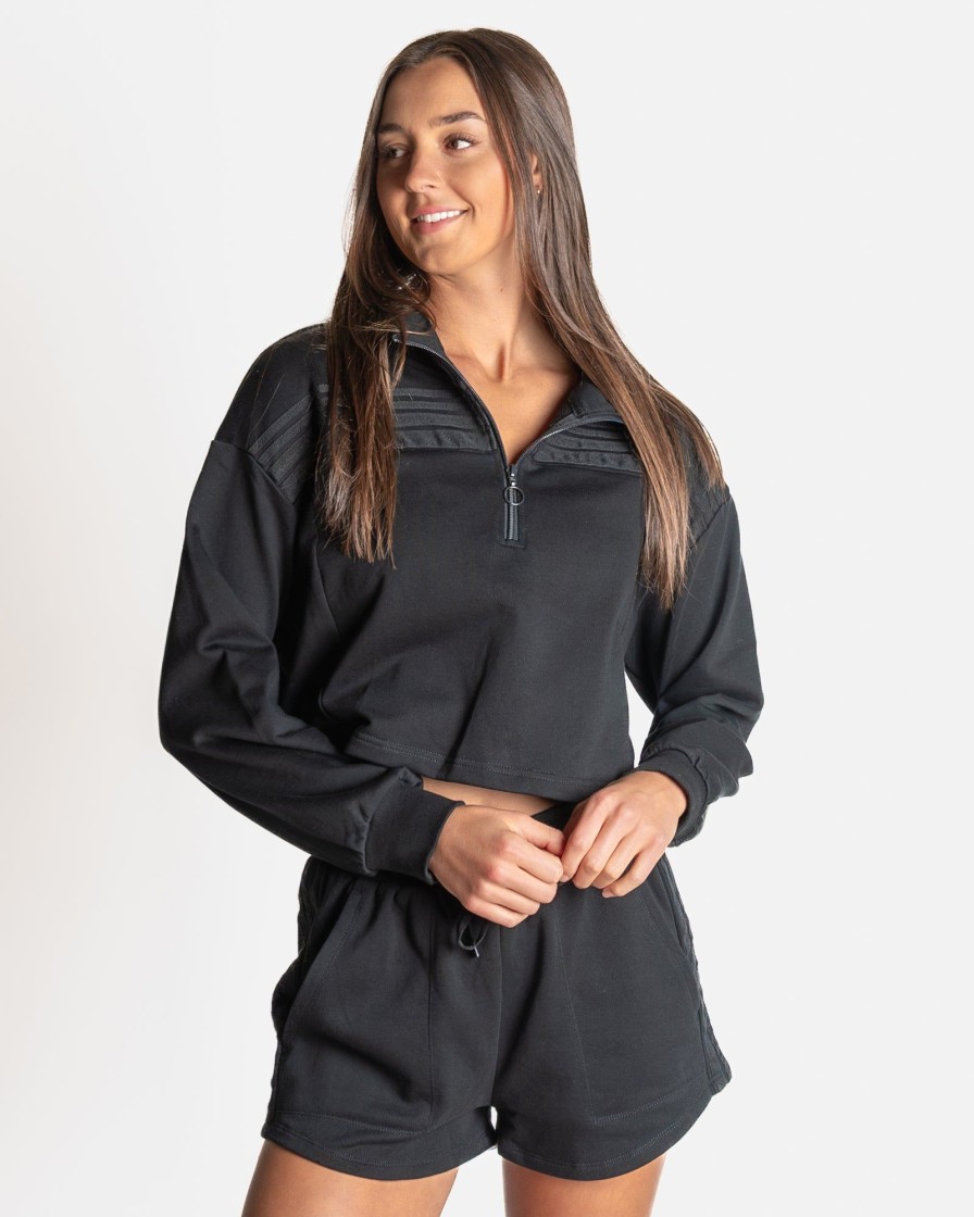 Women Senita Athletics Outerwear | Leisure Quarter Zip-Black