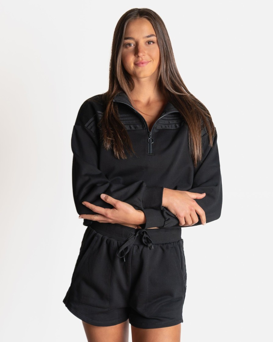 Women Senita Athletics Outerwear | Leisure Quarter Zip-Black